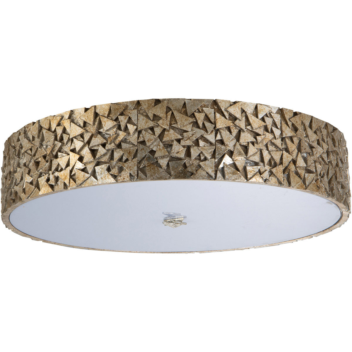 Mosaic 4 Light Silver Bath/Flush Mounts Ceiling Light in Silver Leaf with Antique 